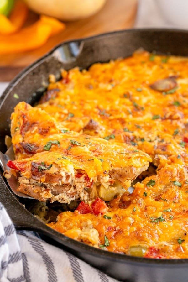 frittata in a cast iron skillet