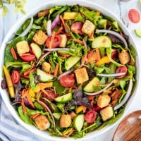 a bowl of garden salad.