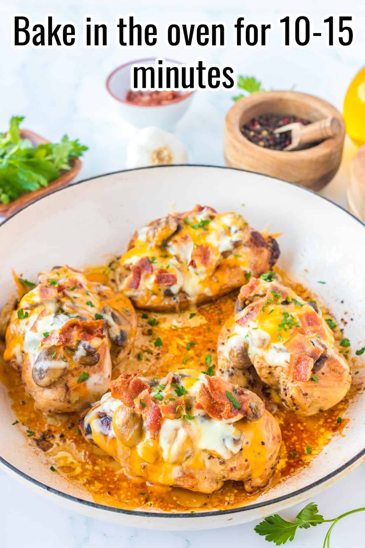 Baked Alice Springs Chicken in a skillet