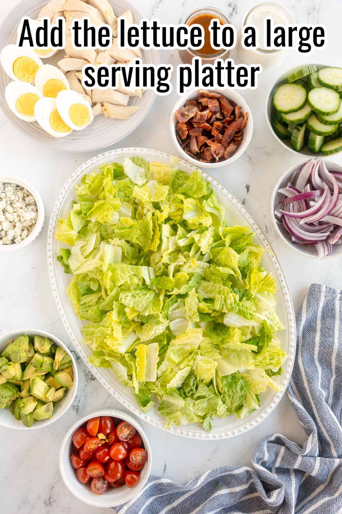 Platter with lettuce.
